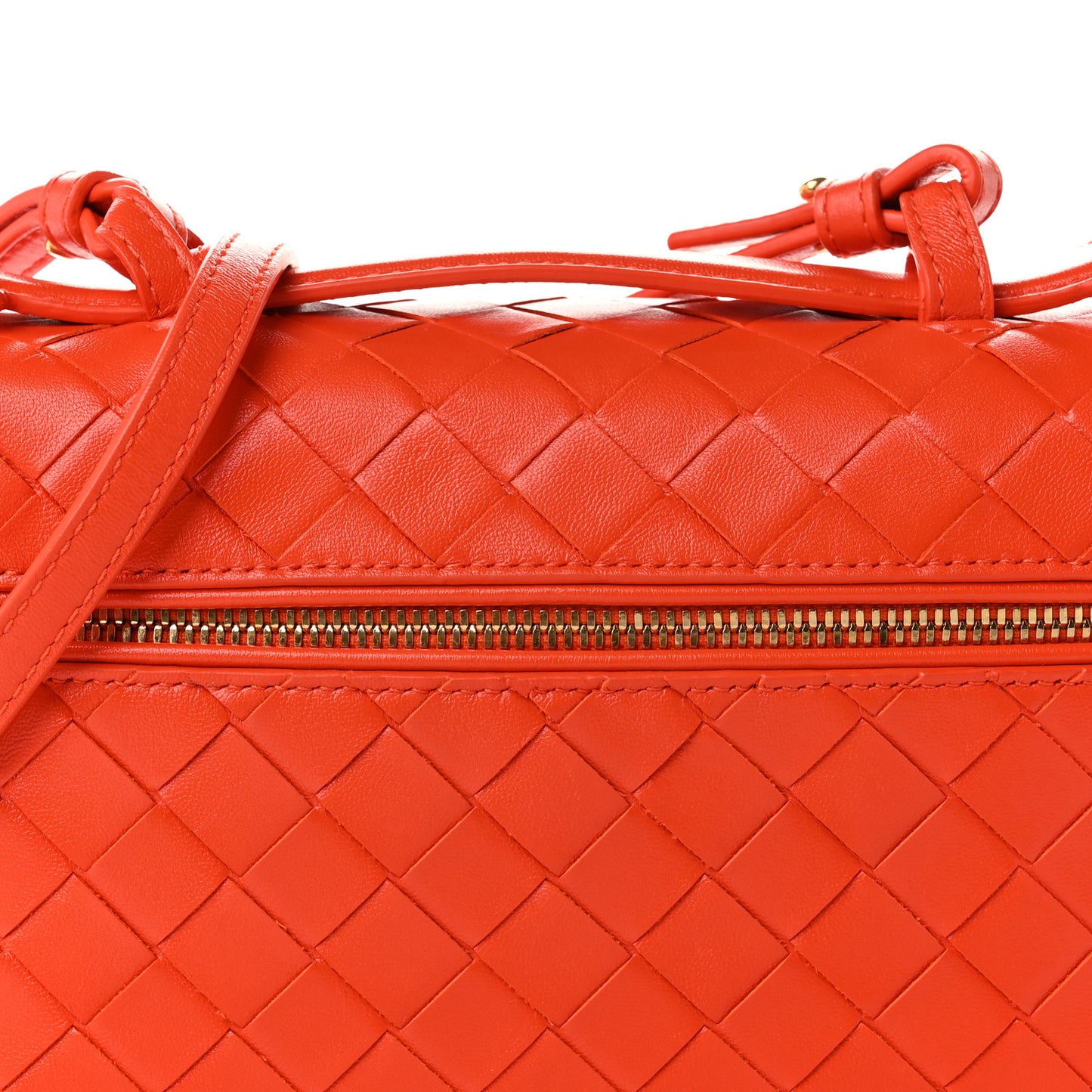 Calfskin Intrecciato Bang Bang Vanity Case Orange