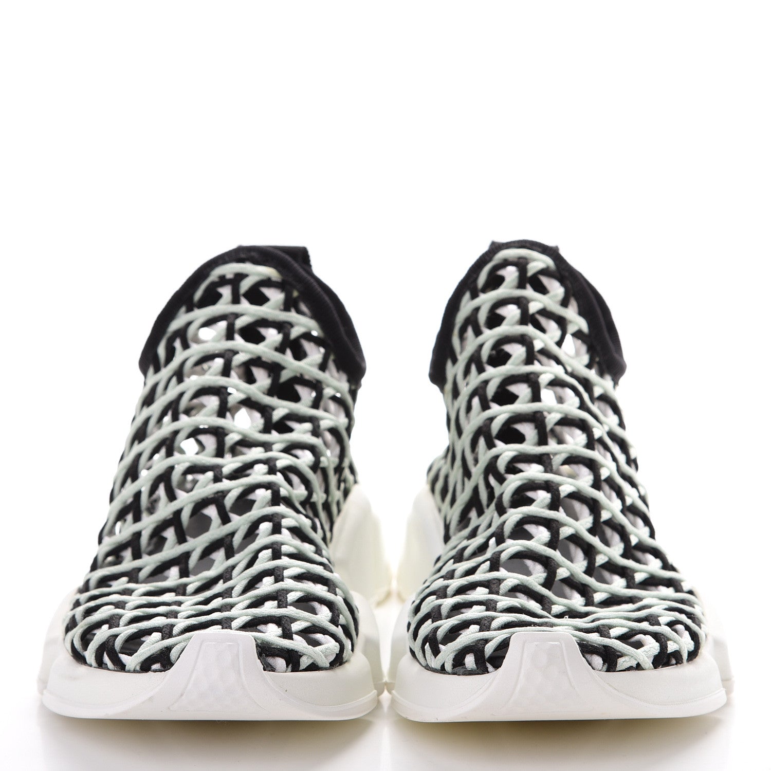 Balenciaga Neoprene Rubber Tressee Womens Tess S Speed Trainer Weaving Sneakers 40 Vert D'Eau White Black 2 of 8