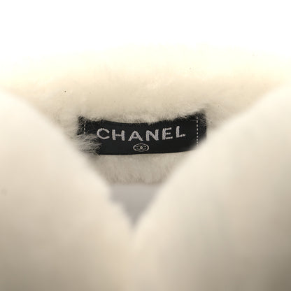 Chanel Shearling CC Ear Muffs White Black 5 of 6