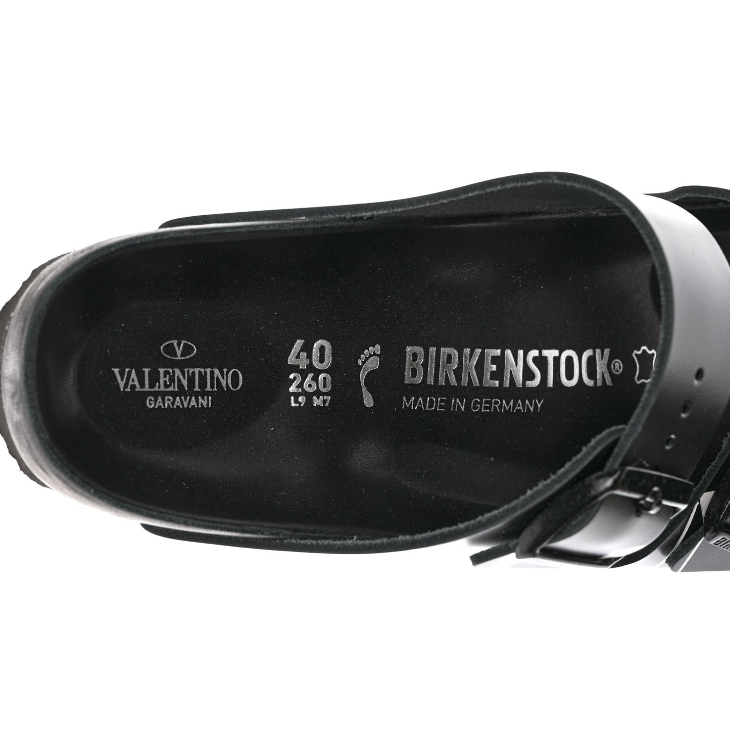 Calfskin VLTN Birkenstock Slide Sandals 40 Black