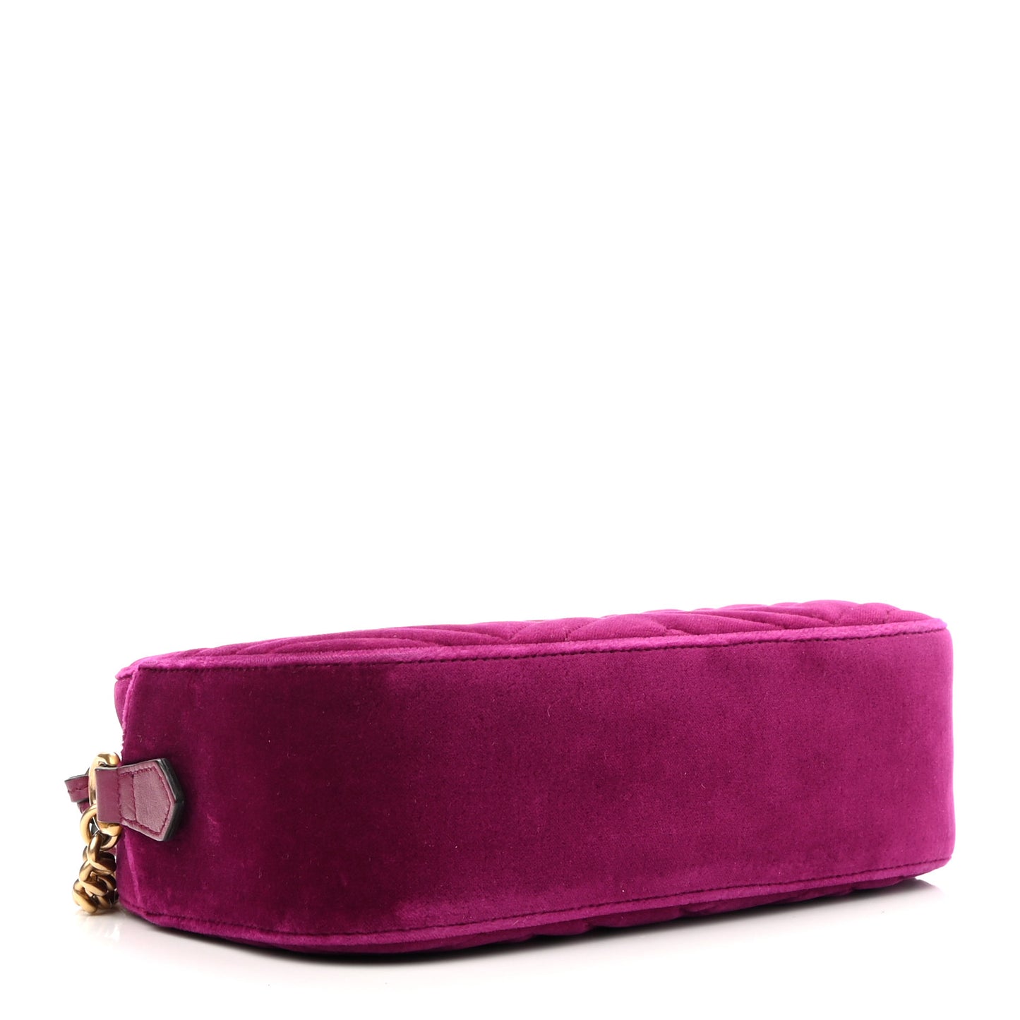 Velvet Matelasse Small GG Marmont Chain Shoulder Bag Fuchsia Violet Cyclamen