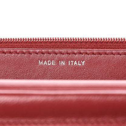 Chanel Lambskin Camellia Embossed Wallet On Chain WOC Red 7 of 17