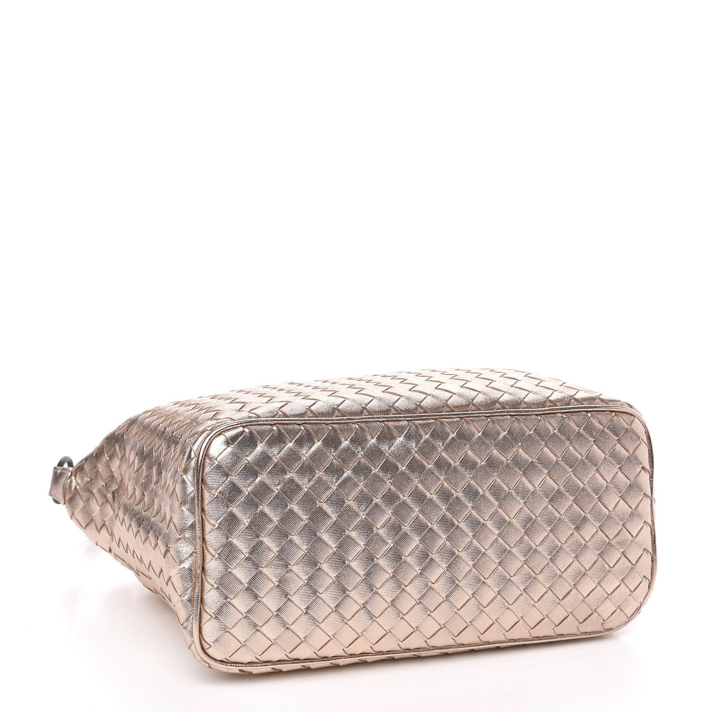 Metallic Grosgrain Intrecciato Ciambrino Bag Rose Gold