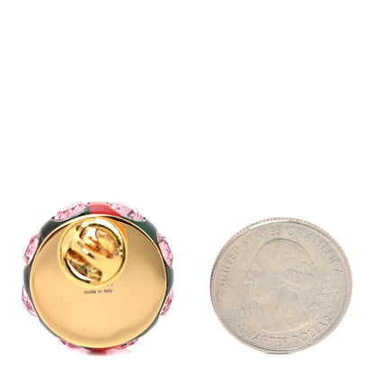 Gucci Resin Strass Vintage Web Stud Pin Red Green 3 of 5