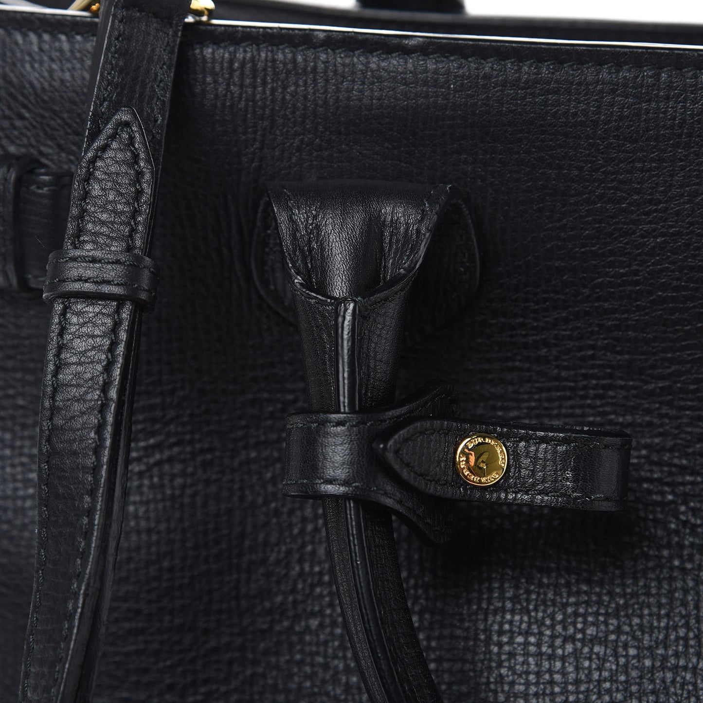 Grainy Calfskin House Check Medium Banner Tote Black