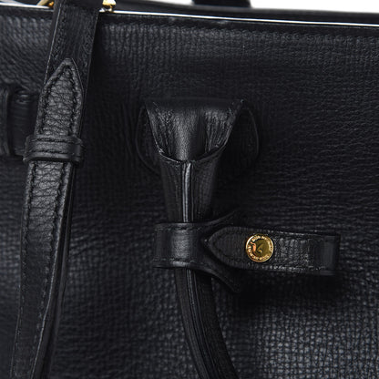 Burberry Grainy Calfskin House Check Medium Banner Tote Black 15 of 17