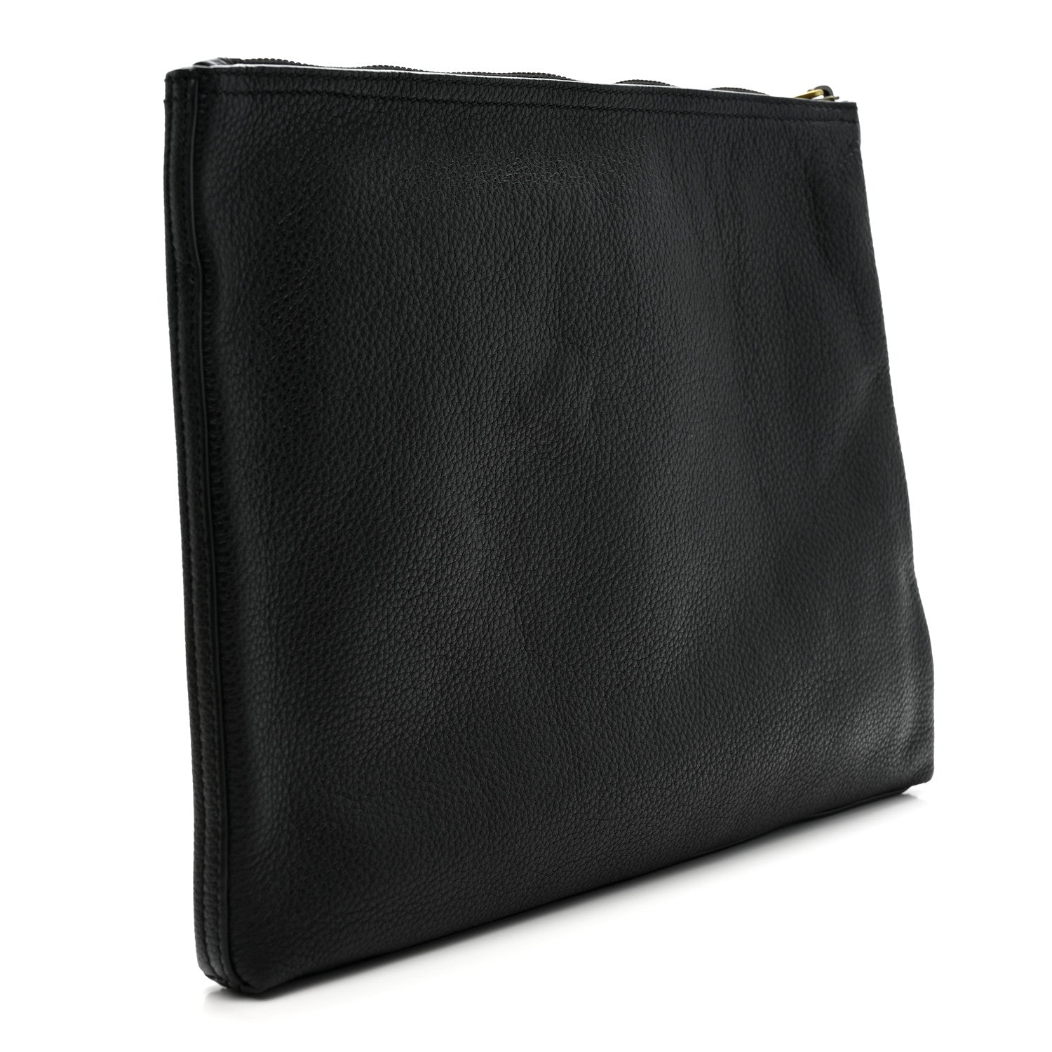 Gucci Pebbled Calfskin Medium Logo Portfolio Clutch Black 3 of 7