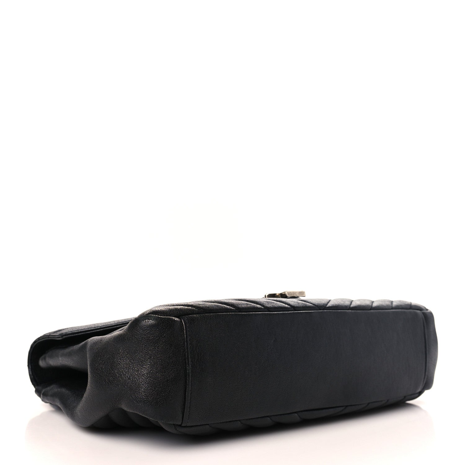 Saint Laurent Sheepskin Matelasse Chevron Monogram Large College Satchel Black 4 of 11
