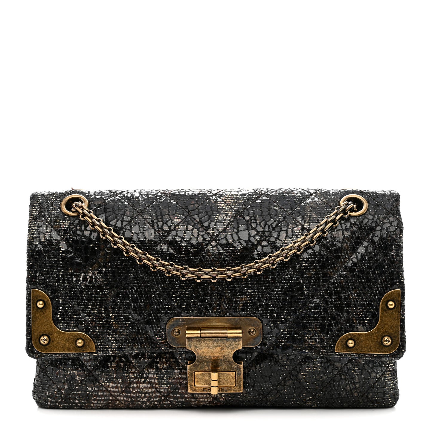 Metallic Glazed Tweed Quilted 2.55 Paris Shanghai Reissue 226 Flap Multicolor