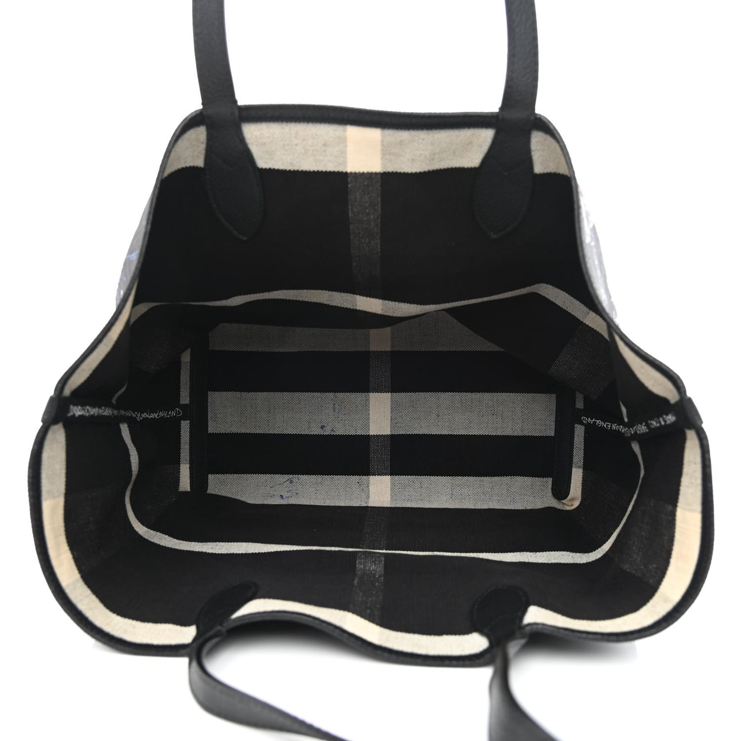Coated Canvas Mega Check Sketchbook Medium Reversible Doodle Tote Black