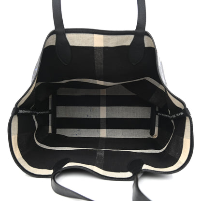 Burberry Coated Canvas Mega Check Sketchbook Medium Reversible Doodle Tote Black 7 of 27