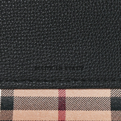 Burberry Grainy Calfskin Haymarket Check Medium Reversible Tote Black 5 of 6