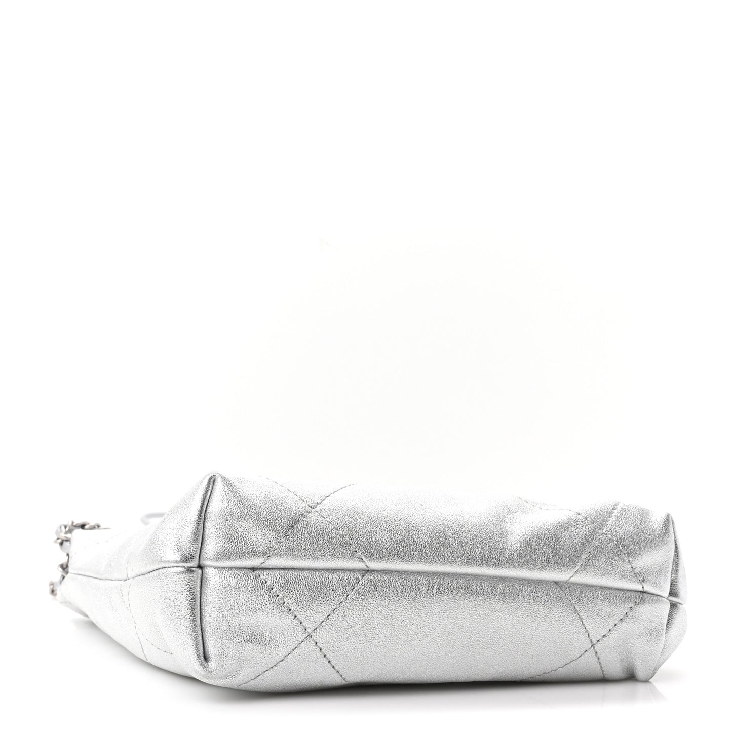 Metallic Lambskin Quilted Mini Chanel 22 Silvery