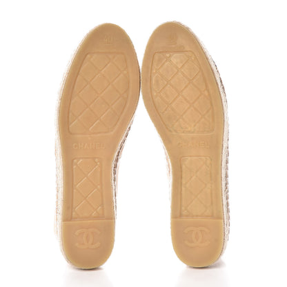 Chanel Lambskin CC Espadrilles 40 Beige Black 5 of 8
