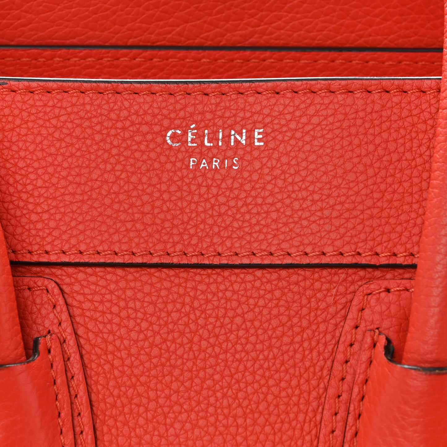 Drummed Calfskin Micro Luggage Vermillion