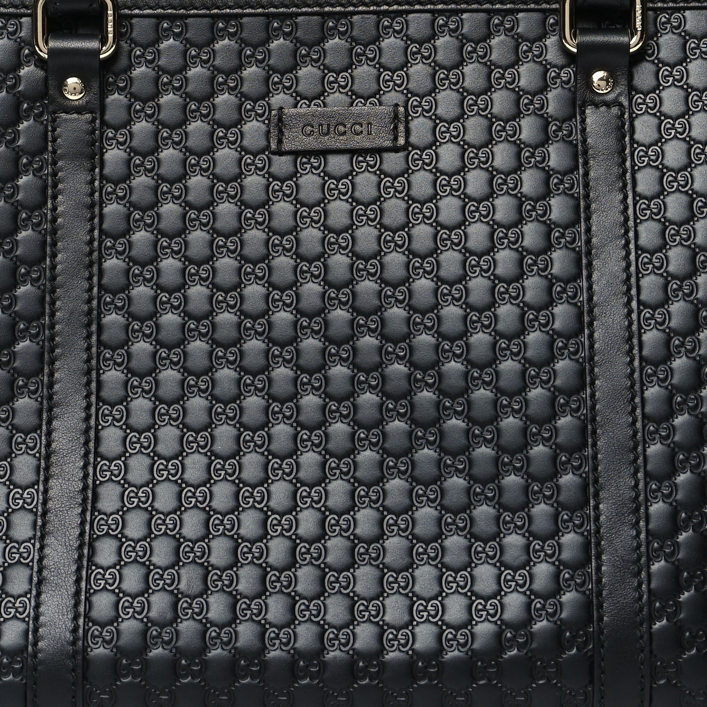 Soft Microguccissima Small Zippered Satchel Black