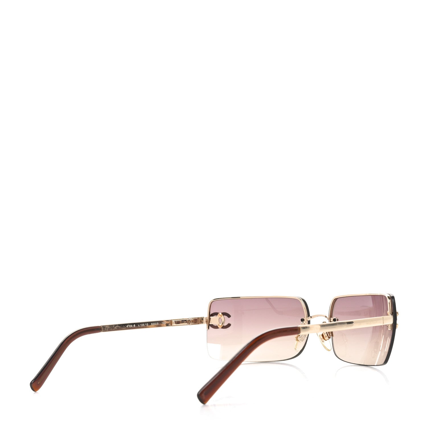 Chanel Crystal CC Logo Sunglasses 4104-B Gold 4 of 6