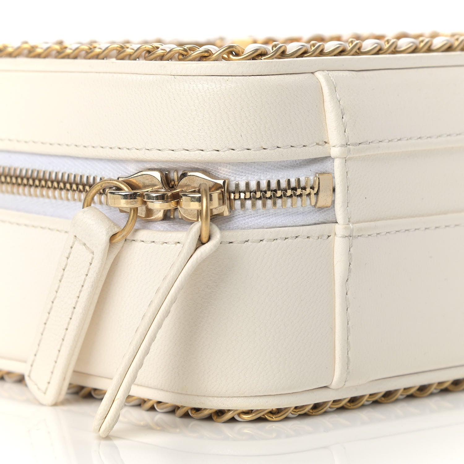 Chanel Goatskin Quilted Small CC Filigree Vanity Case White 8 of 9