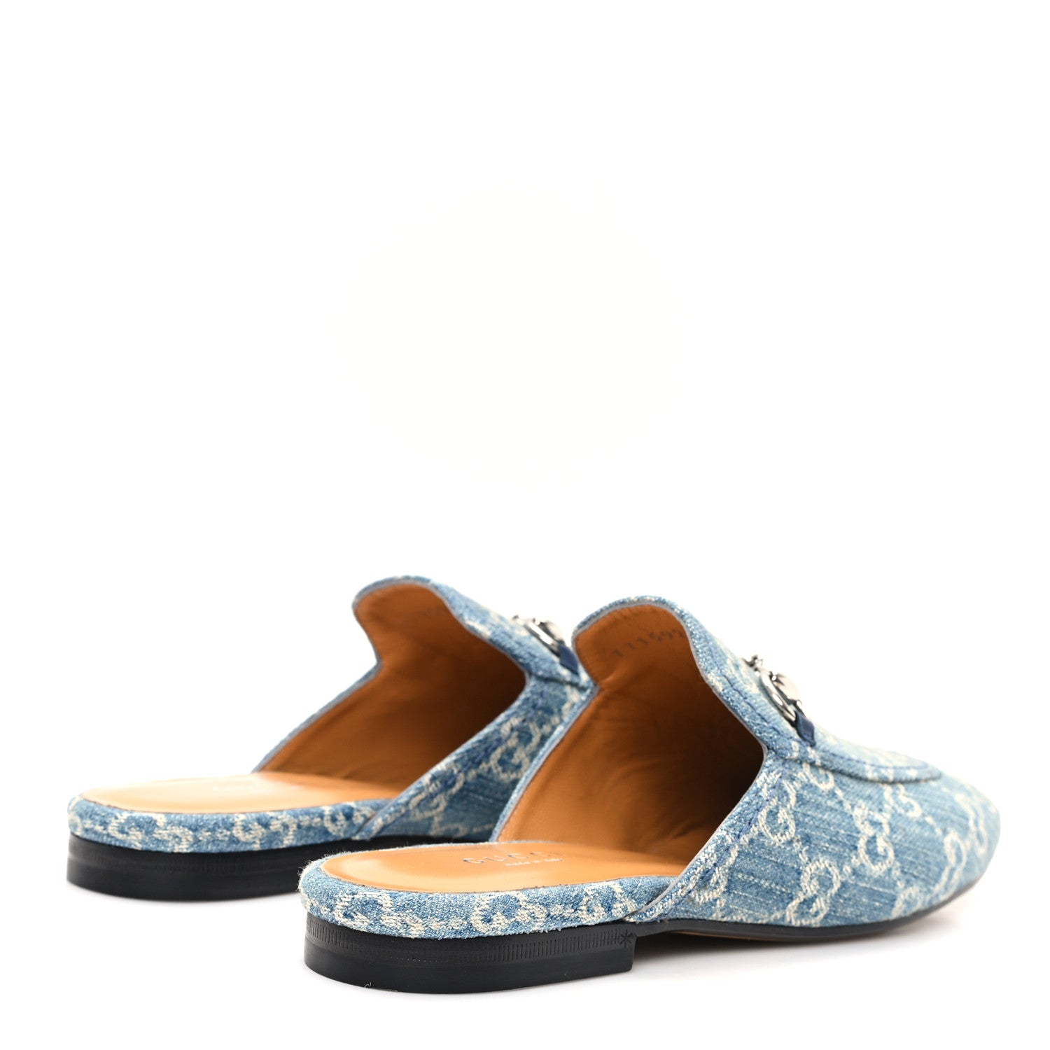Gucci New Denim GG Malaga Kid Womens Princetown Slippers 36.5 Light Blue Royale 5 of 10