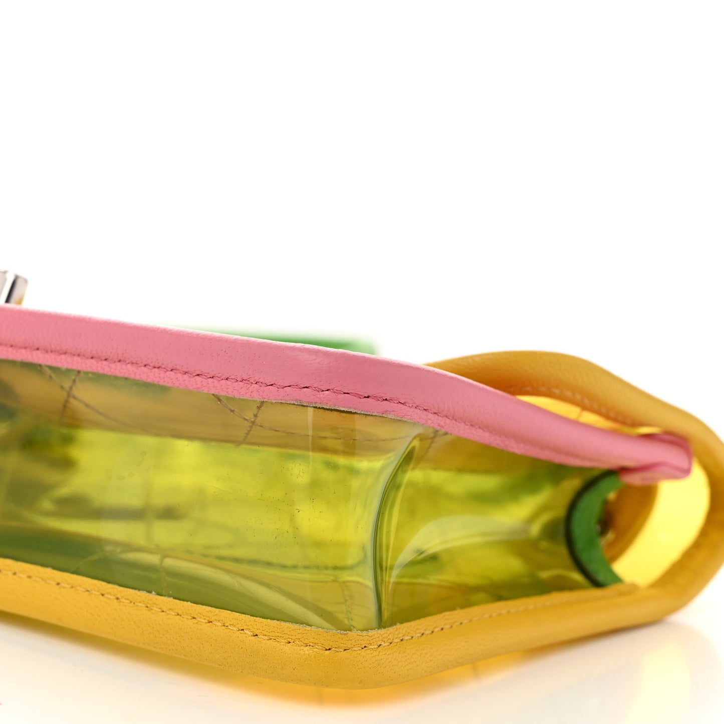 Lambskin PVC Quilted Mini Coco Splash Flap Yellow Green Pink