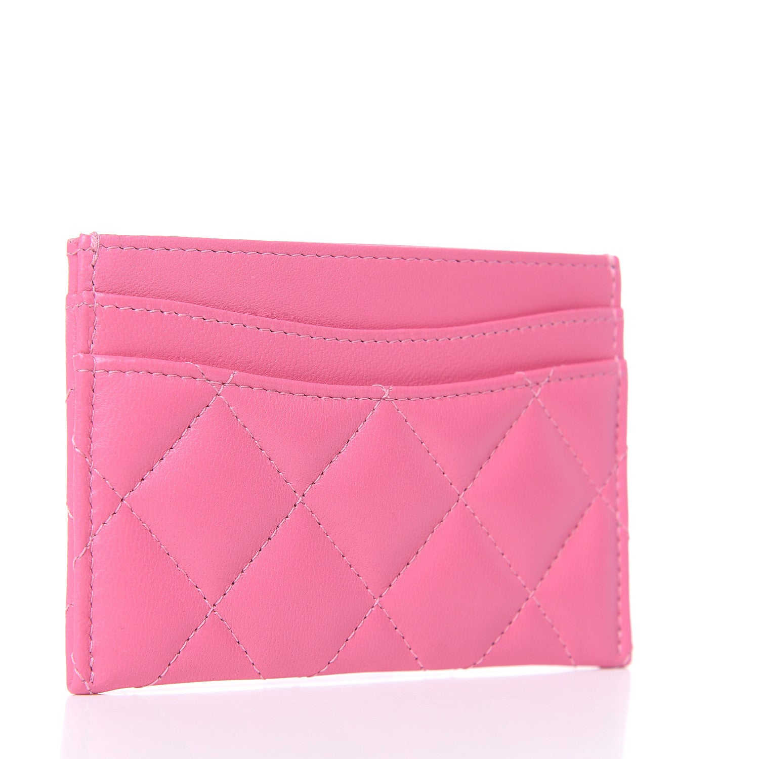 Chanel Lambskin Quilted Card Holder Pink 3 of 9
