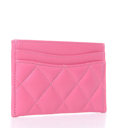 Chanel Lambskin Quilted Card Holder Pink 3 of 9