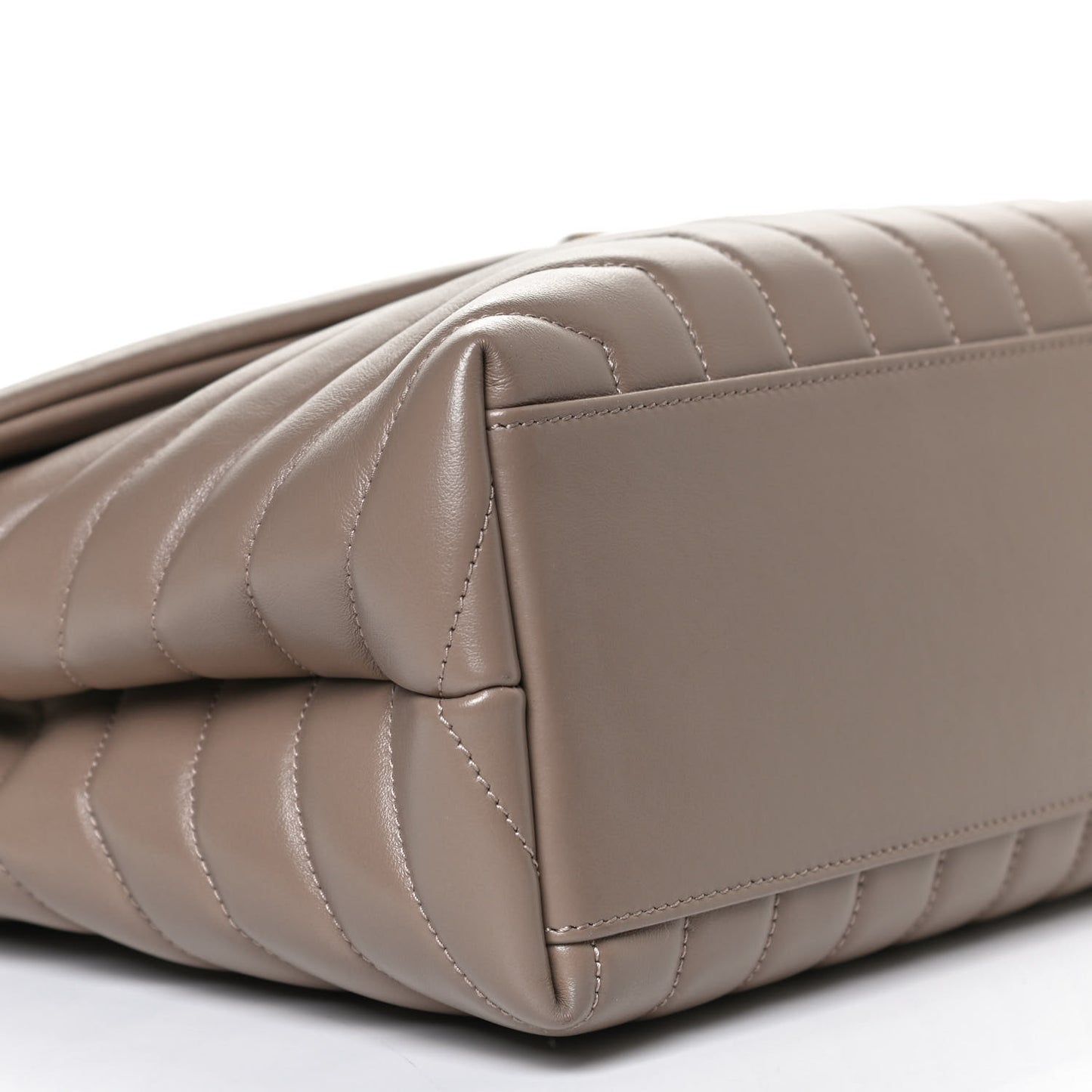 Calfskin Y Quilted Monogram Medium Loulou Chain Satchel Taupe
