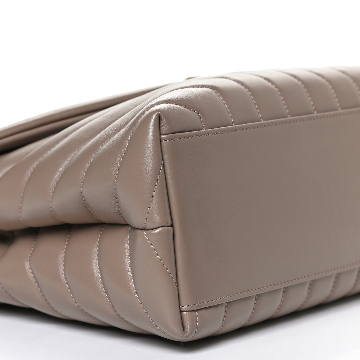 Saint Laurent Calfskin Y Quilted Monogram Medium Loulou Chain Satchel Taupe 13 of 14