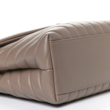 Saint Laurent Calfskin Y Quilted Monogram Medium Loulou Chain Satchel Taupe 13 of 14
