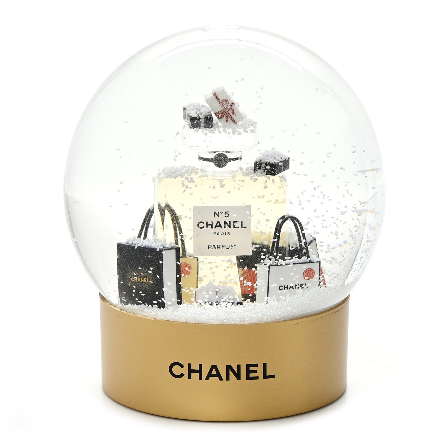 Chanel Glass N°5 Perfume Bottle Snow Globe 1 of 8