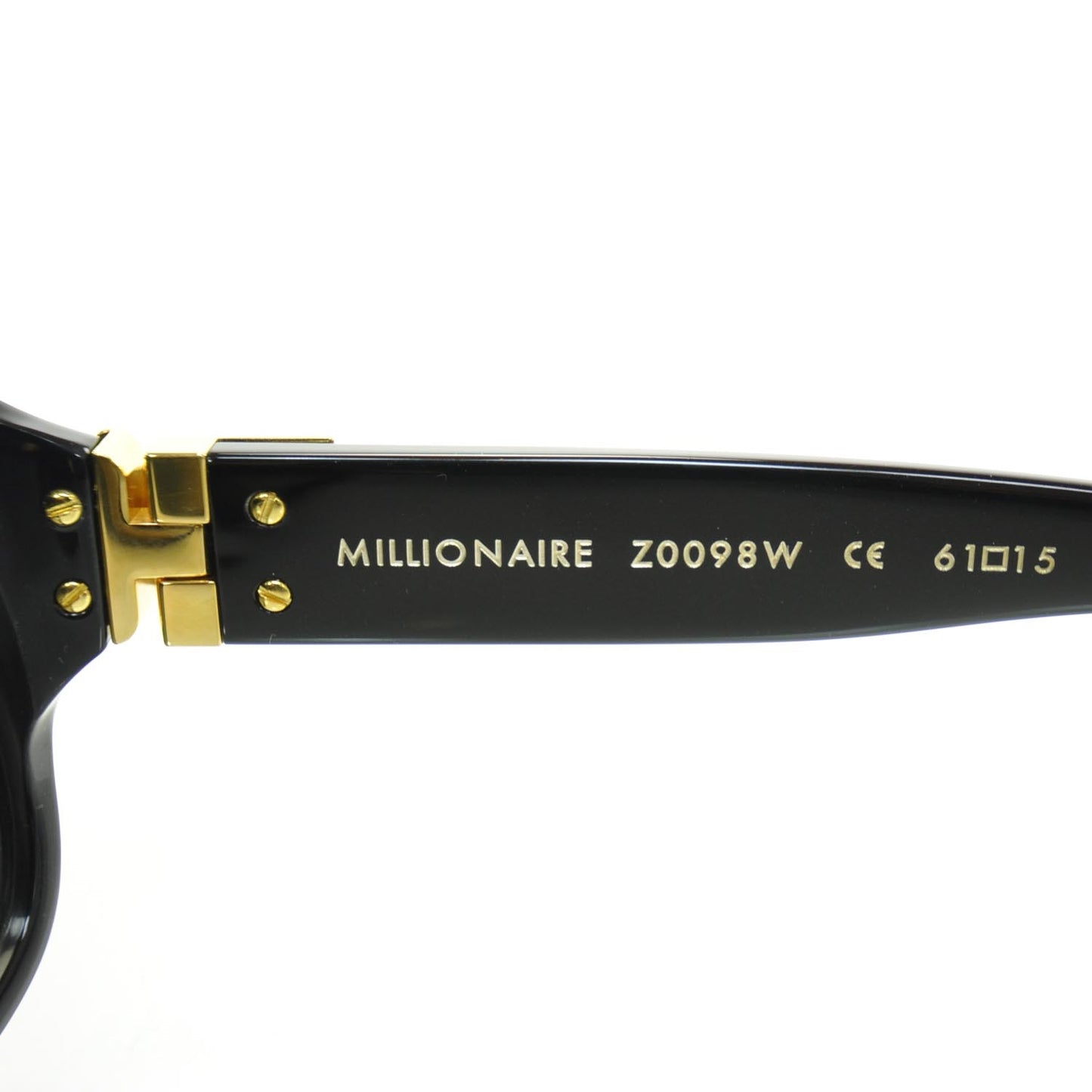 Millionaire Sunglasses Black w Gold Plated Lenses
