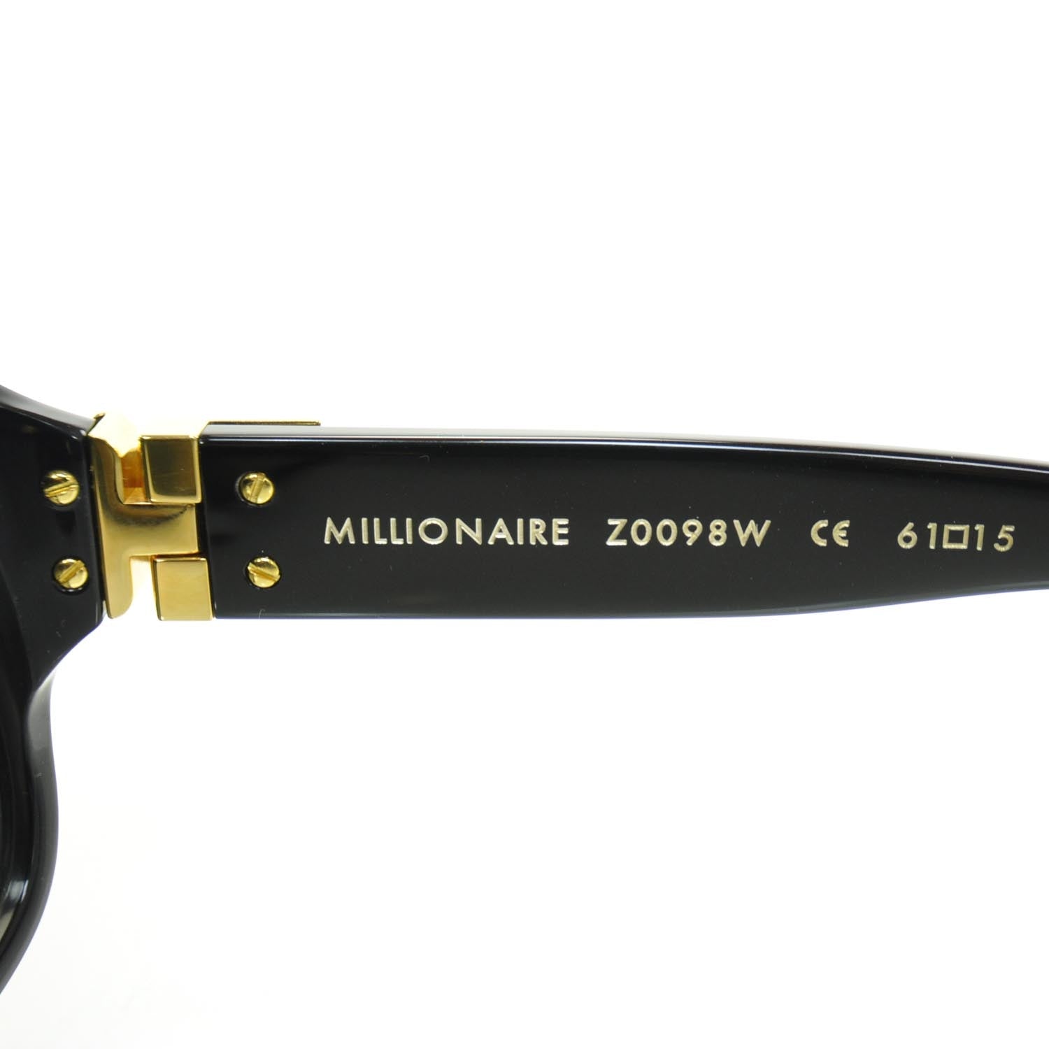 Louis Vuitton Millionaire Sunglasses Black w Gold Plated Lenses 8 of 8