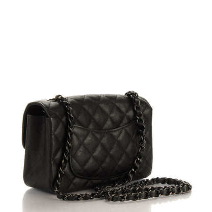 Chanel Crumpled Calfskin Quilted Mini Rectangular Flap So Black 3 of 8