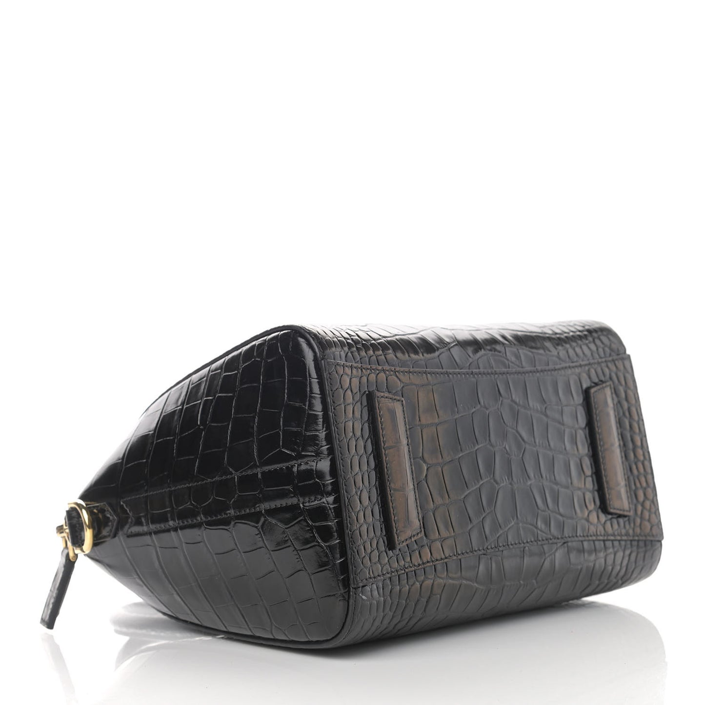 Calfskin Crocodile Embossed Small Antigona Black