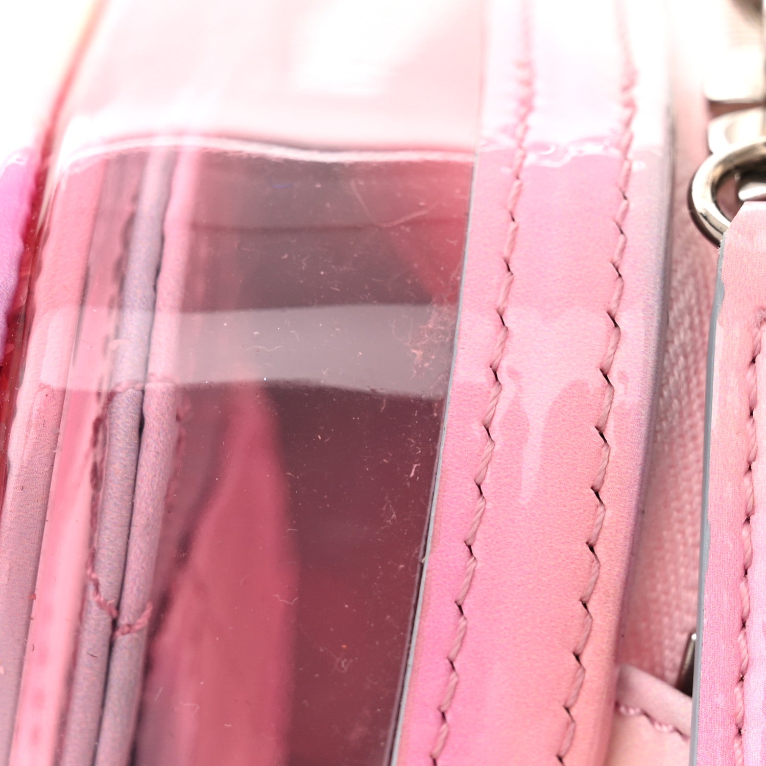 Chanel PVC Patent Calfskin Patent Lambskin Small CC Vanity Case Pink 11 of 13