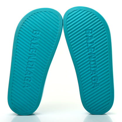 Balenciaga Rubber Womens Chunky Slide Sandals 38 Blue 5 of 6