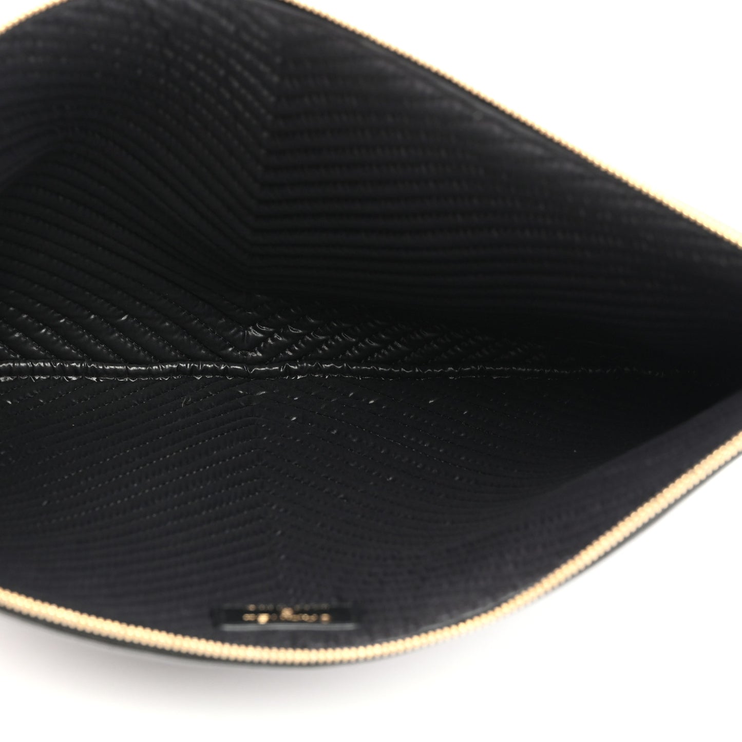 Caviar Chevron Large Boy Cosmetic Case Black