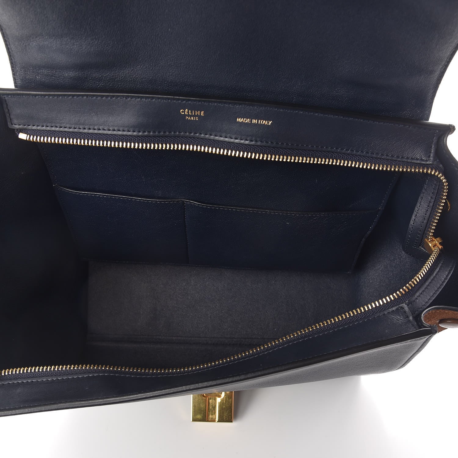 Celine Cobra Calfskin Suede Small Tri-Color Trapeze Natural 5 of 9
