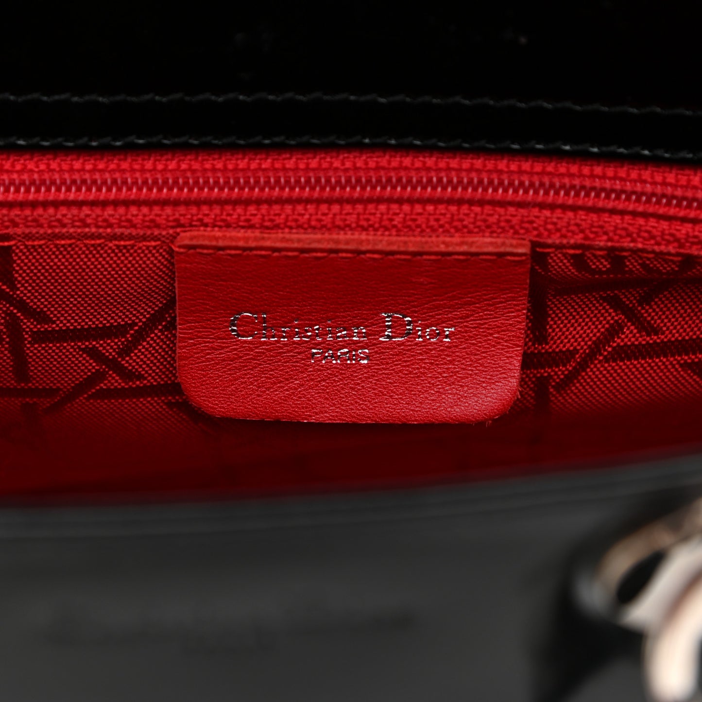 Glazed Calfskin Mini Lady Dior Black