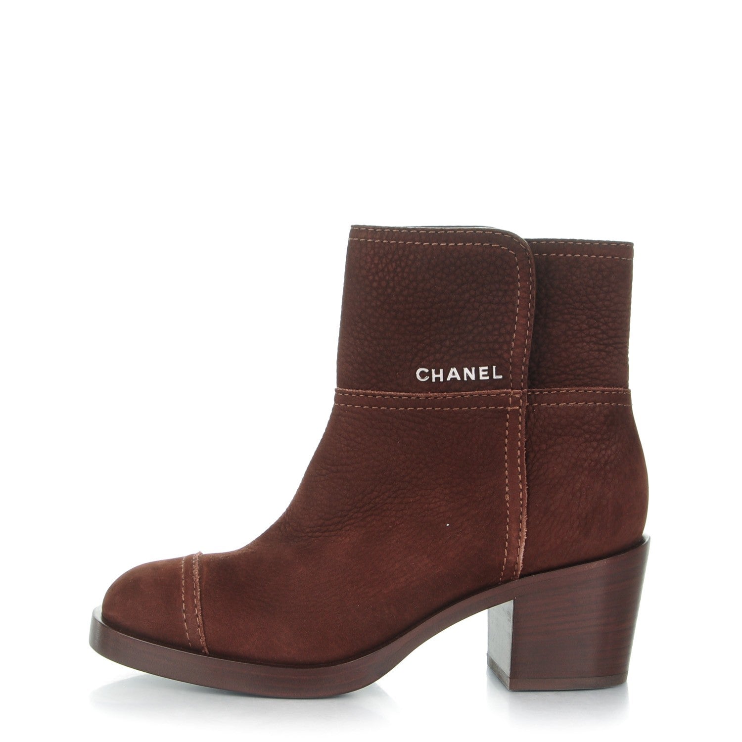 Chanel Suede Calfskin Short Boots 37 Brown 1 of 8