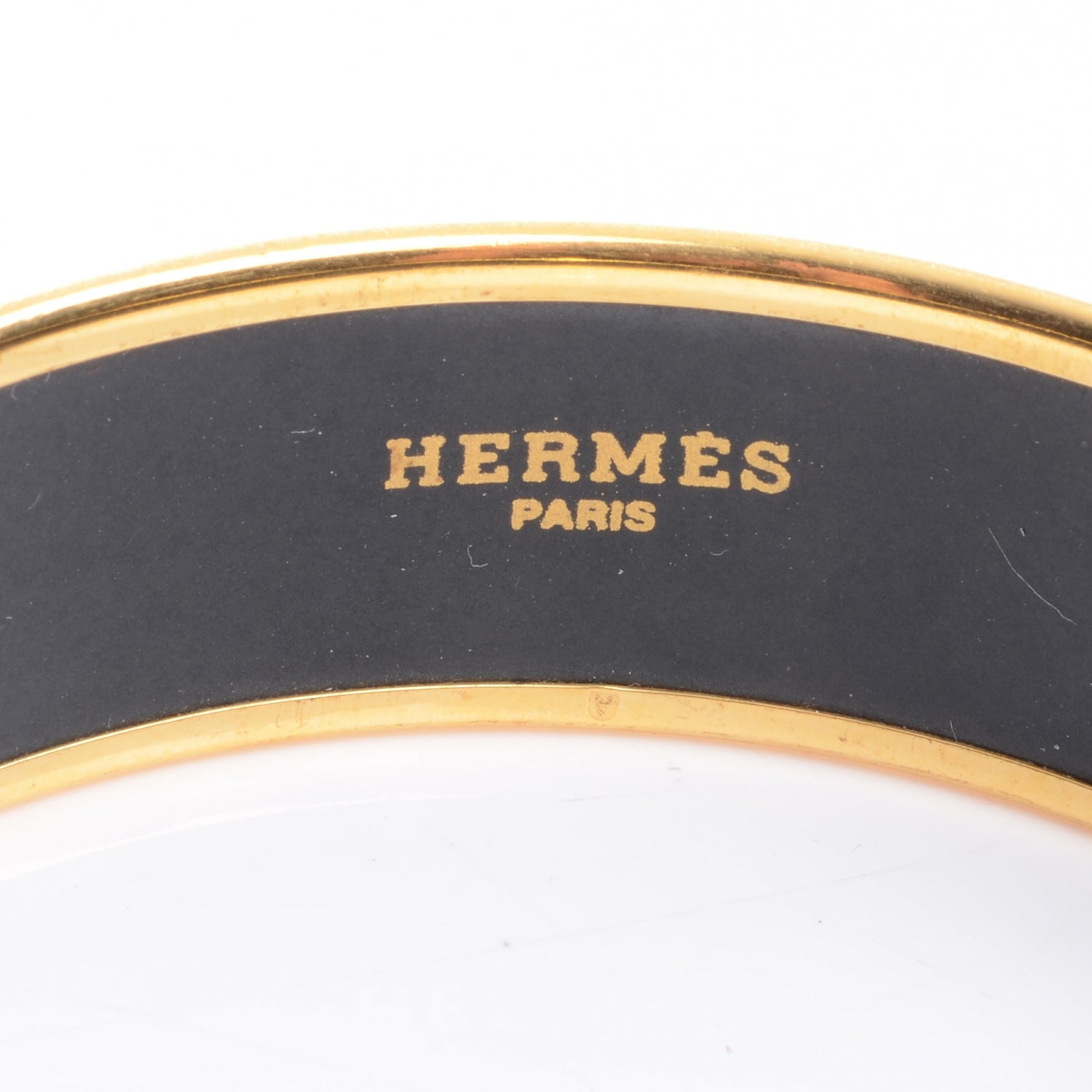 Hermes Enamel Printed Horses Wide Bracelet 65 Yellow 3 of 4