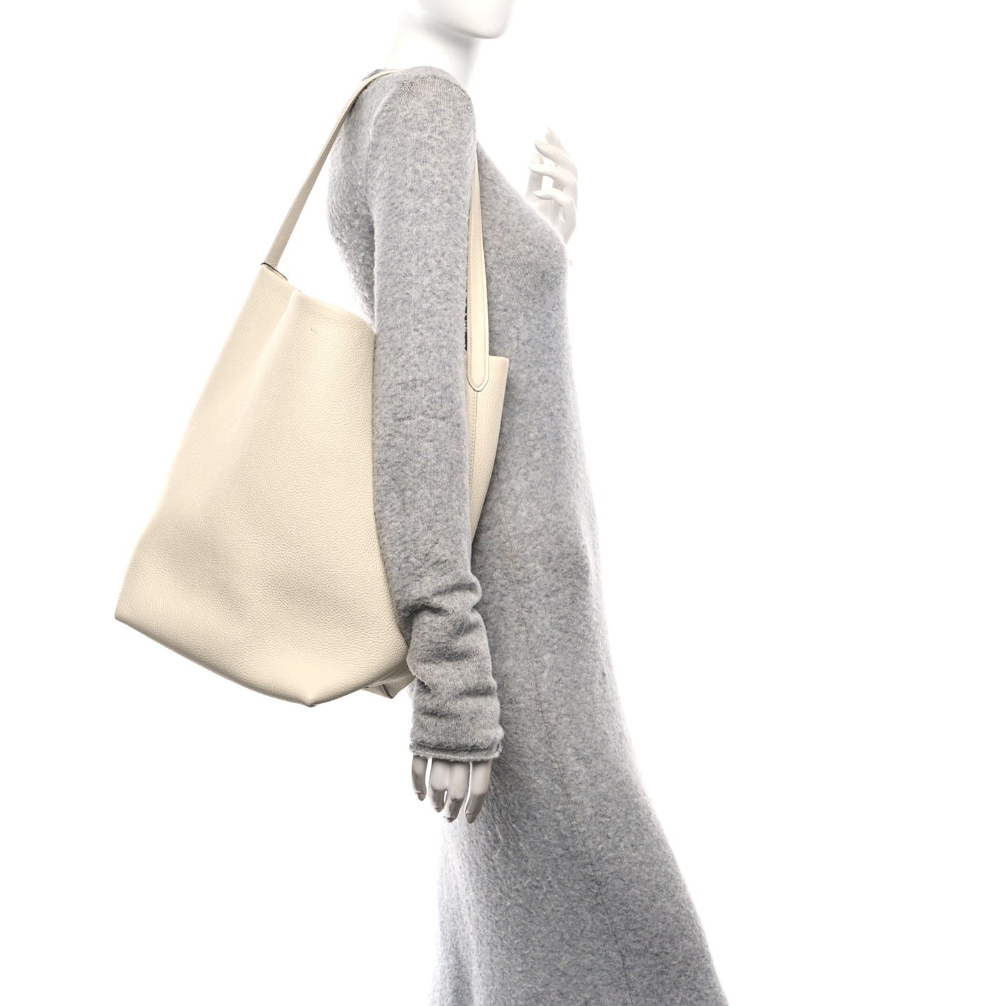 Grained Calfskin Large N/S Park Tote Ivory