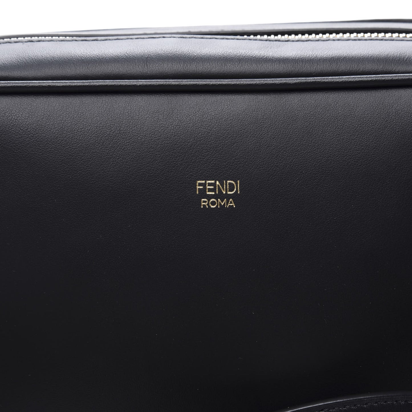 Vitello Century F is Fendi Bi-Color FF 1974 Embossed Camera Case Maya Black
