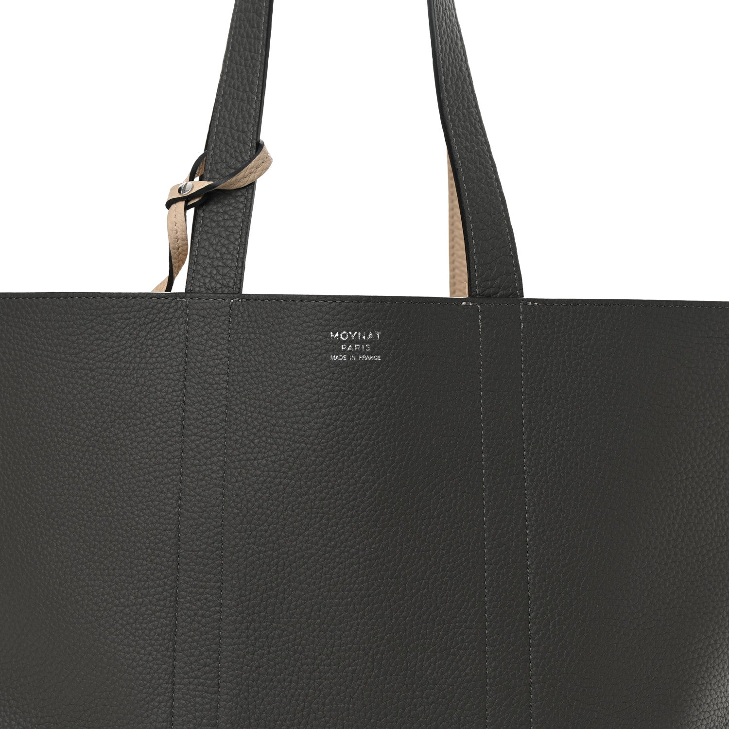 Moynat Taurillon Gex Calfskin Duo Reversible Tote Greige Zinc 14 of 17