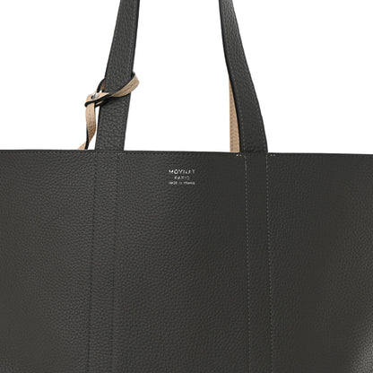 Moynat Taurillon Gex Calfskin Duo Reversible Tote Greige Zinc 14 of 19
