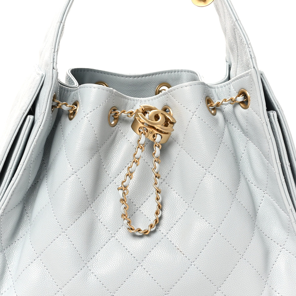Chanel Caviar Quilted Small Chanel 25 Handbag Light Blue 8 of 10