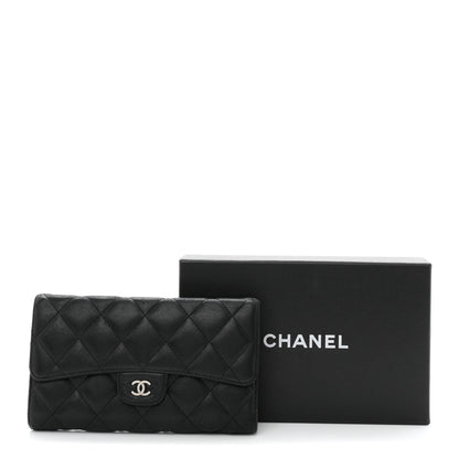 Chanel Lambskin Quilted Large Flap Wallet Black 9 of 9