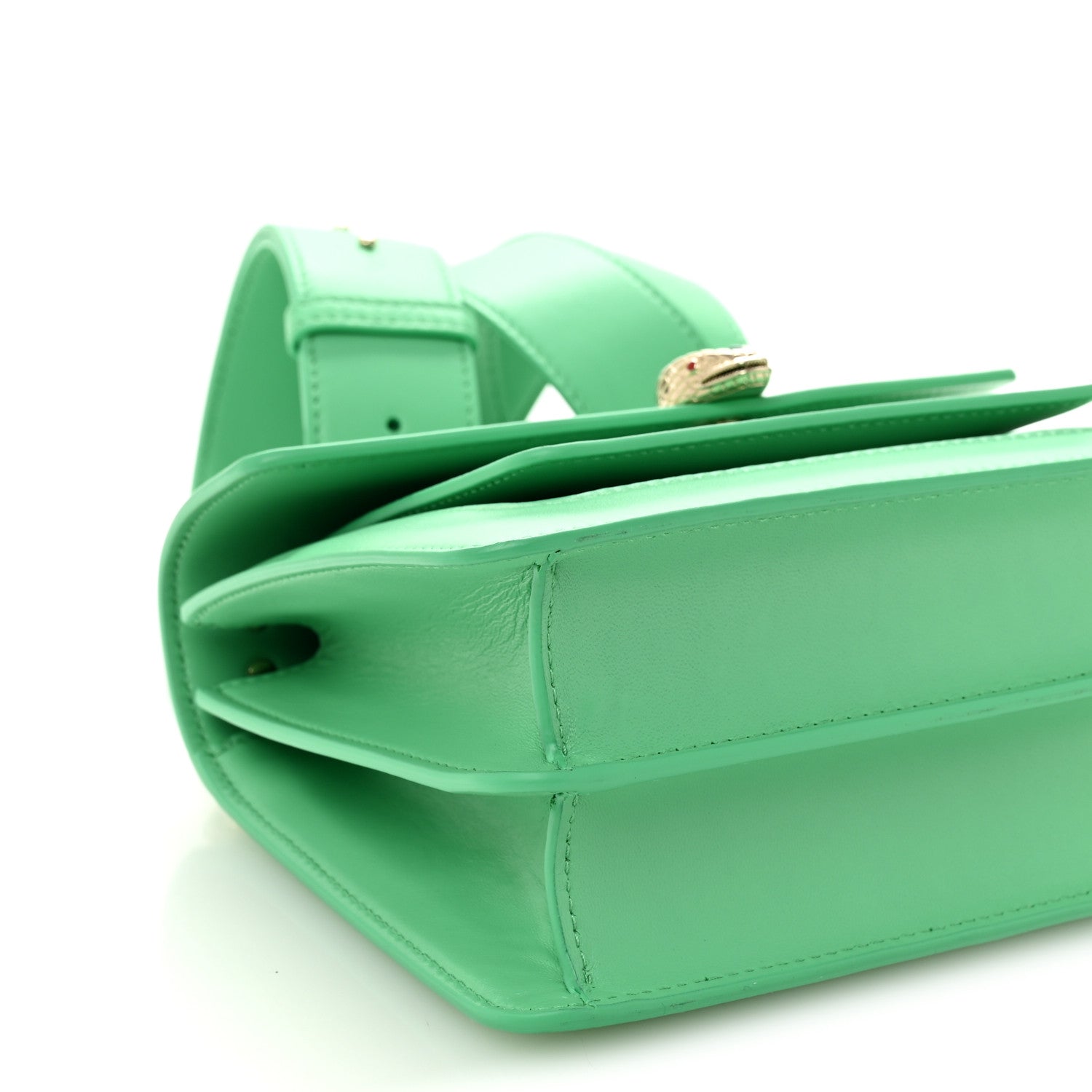 Bulgari Calfskin Serpenti Forever Maxi Chain Crossbody Bag Green 5 of 11