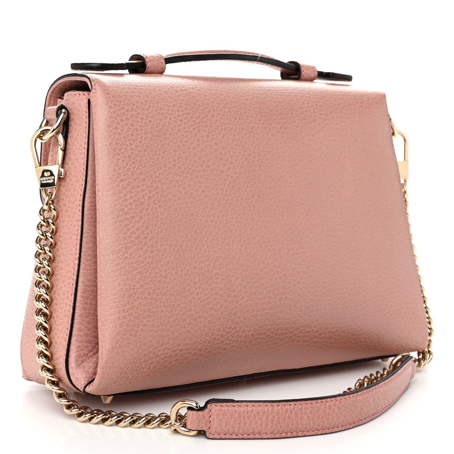 Dollar Calfskin Interlocking G Top Handle Shoulder Bag Soft Pink