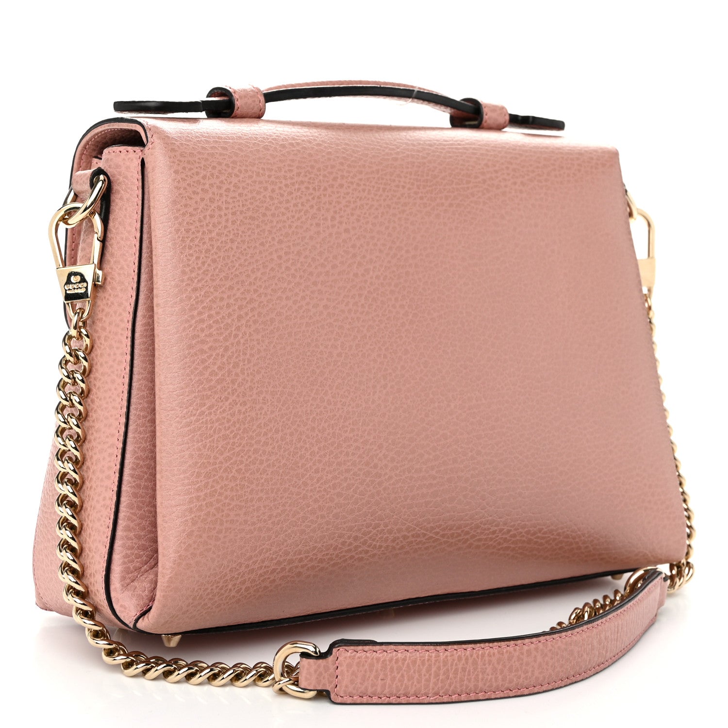 Gucci Dollar Calfskin Interlocking G Top Handle Shoulder Bag Soft Pink 3 of 11